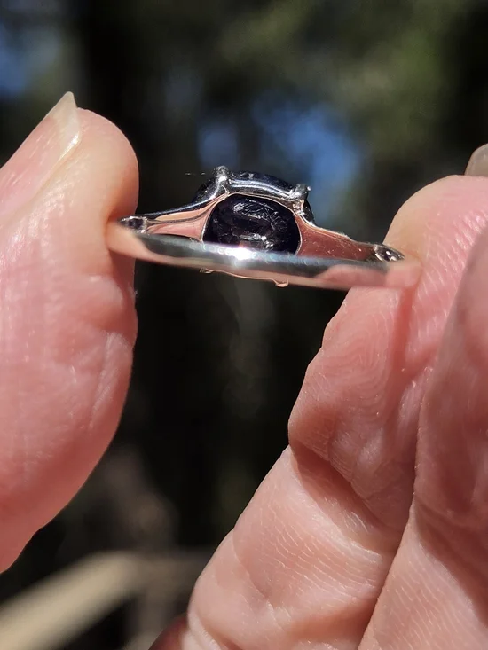 Sapphire 6k Natural Cushion Cut Sterling Ring Sz7.25 - Picture 6 of 6